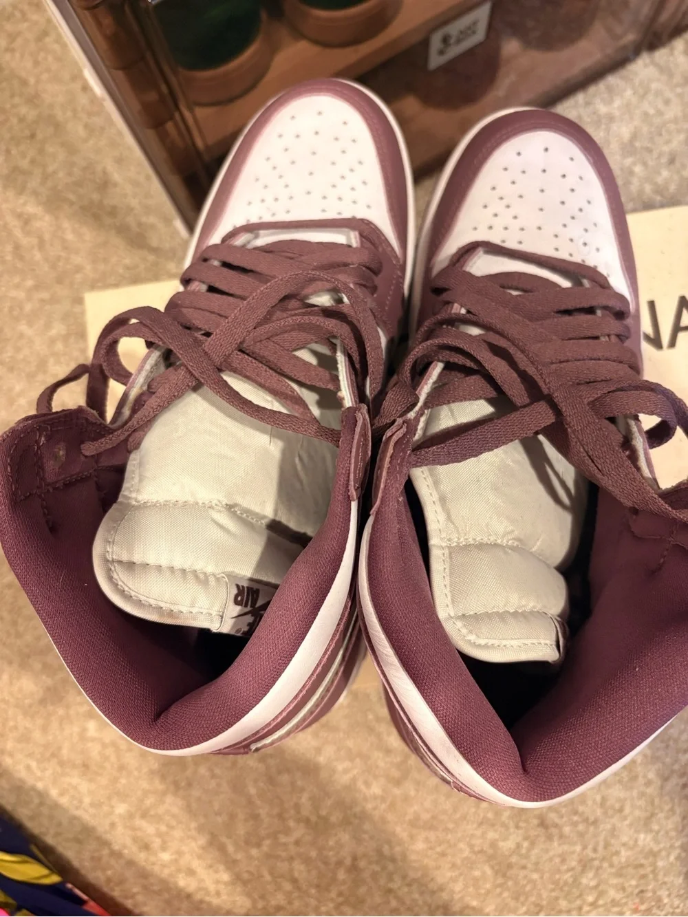 Men’s Jordan 1s Mauve and White